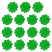 Chiffon Flowers Sewing Fabric Appliques for Crafts 4 Inch & 15 Pack & Green