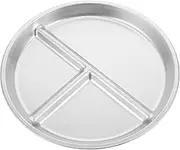 OSOLADY Healthy Eating Divided Plates: 9 Inch Round Stainless Steel Portion Control Dishes with Separators Food Divider Tray for Snacks Appetizers Salad