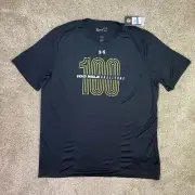 Under Armour Shirt Mens XL Black 100 Mile Challenge Loose HeatGear Running NWT