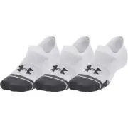 Under Armour Performance Tech 3 Pack Ultra Low Tab Socks White Mens Cushioned