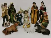 11-Piece Religious Nativity Figure Set 20CM Jesus Birth Manger Scene Nativity Set with Figures - Resin Christmas Decor Ornaments Nativity Manger Ornament Religious Figures Jesus Birth Decorations