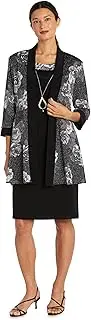 [R&M Richards] 2PC Print Hacci W/Lurex Jacket Dress