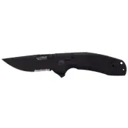 SOG Knives Tac XR Ultra-Grip Blackout G-10 Serrated Cryo D2 Steel 12-38-03-57