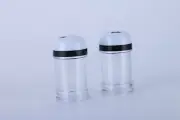 Salt and Pepper Shaker Set, Plastic yet Formal, Black & White, no metal, travel