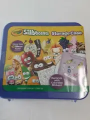 Crayola Silly Scents Purple Storage Case W/Color-Your-Own Sticker Sheet NEW!
