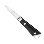 Laguiole Jean Neron Oyster Knife Full Tang Blade 25/10 - Black Handle with Oyster Cracking Notch