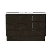 Forme 1200mm Dark Choc Mont Albert Freestanding Vanity With Polymarble Top - RH Drawers
