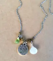 Artisan Jewelry Moonstone Peridot Sundance Charm Silver Handmade Necklace