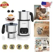 Automatic Milk Frother Steamer with 400ml & 600ml Cups - Quiet & Easy to Clean