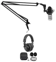 Rockville PC Gaming Streaming Twitch Bundle RCM01 Microphone+Headphones+Boom Arm