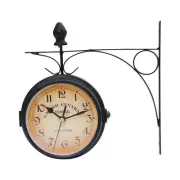 Double Sided Clock Wall Mounted Hanging Housewarming Gift Kitchen Decor Man