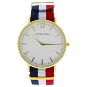 AO-66 Somand - Gold/Navy Blue-White-Red Nylon Strap Watch by Andreas Osten for Men - 1 Pc Watch