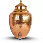 Hammered Design Copper Water Dispenser Pot Matka Volume 8.5 Ltrs