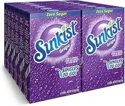 [Sunkist] Singles to Go Soda, Grape, 6 Count