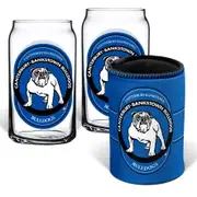 Canterbury Bulldogs NRL Set of 2 Can Shaped Glasses and Can Cooler Gift Set