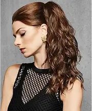 18" Simply Curly Ponytail Color R29S+ GLAZED STRAWBERRY - Hairdo Hairpieces Claw Clip Pony Tru2Life Heat Friendly Beach Waves Synthetic