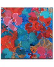 Ready2HangArt Flowers in the Pool Wrapped Canvas Abstract Wall Art by Karen Moehr