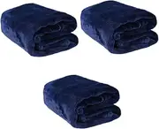 BIUDECO 3pcs Luxury Solid Pet Blanket Flannel Pet Blanket Fleece Pet Bedding Lightweight Year-Round Pet Cozy
