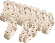 [ａ aternee] 10 Pairs of Cotton Socks Casual Smooth Texture Lightweight Elastic Cotton Ankle Socks All Seasons for Teens Girlfriend Girls