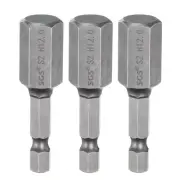 3pcs H12.0 Hex Head Drill Bit Wrench 12mm Flat Tip 1/4" Shank 50mm Long Magnetic