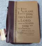 NWT Christian Art Gifts Jeremiah 29:11 Classic Faux Leather Bible Cover Large