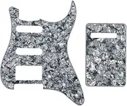 SHENGSUI HSS 11 Holes ST/Strat Electric Guitar Pickguard and BackPlate for Standard Strat Modern Style Guitar Part Grey Pearl
