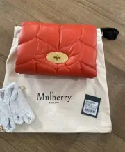 Mulberry Little Softie Pillow Nappa Leather Handbag Coral Orange RRP£1150