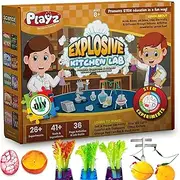 Explosive Kitchen Lab 26+ Physics, Chemistry & Biology Science Experiments Set - Make Salt & Pepper Electricity, Sour LED Lights, Colourful Milk Explosions, Citrus Rockets, & Orange Peel Candles