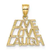 14K Yellow Gold Live Laugh Love Charm