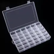 36 Grids Clear Plastic Organizer Box with Adjustable Dividers, 36 Compartment Cl