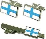 [Select Gifts] Marseille City France Flag Cufflinks Tie Clip Box Gift Set