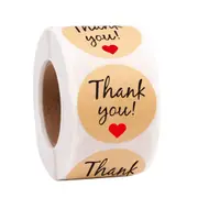 500pcs Thank You Kraft Paper Stickers Round Adhesive Labels Baking 25mm wedding decoration party decoration Stickers