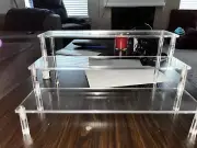 Acrylic Clear Display Riser Stand Perfume Organizer 3 Shelves Tiered Cupcake