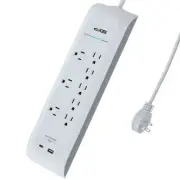 DIGITAL ENERGY DEE1-1116 8-Outlet USB-A and USB-C Surge Protector Power...
