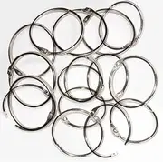 Jindizi 100 Pcs Nickel Plated Metal Book Rings, 20mm ， Plated O-Ring Key Rings for Documents and Flash Card Binder Sliver for School, Office (Sliver)