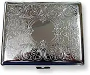 Lertenys Etched Cigarette Case Victorian Style Metal Holder for