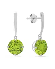 MaxColor 14K 3.40 ct. tw. Peridot Drop Earrings