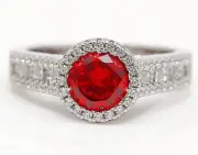 1CT Fire Garnet & Topaz 925 Solid Sterling Silver Ring Jewelry Sz 9 IB2-6