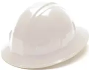 Pyramex SL Series Full Brim Hard Hat 4-Point Ratchet Suspension White