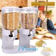 7L Twins Container Double Cereal Dispenser Dry Food Snack Storage Machine White