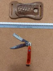 Rough Ryder Custom Trapper Horizontal Carry Belt Sheath & Knife Set -NEW