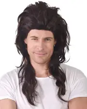 Dirk Brown Mullet Costume Wig