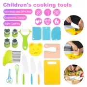 17Pcs Kids Cooking Set Real Cooking Kitchen Tools for Toddlers Kids 3-12 Year