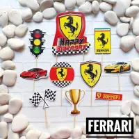 在飛比找蝦皮購物優惠-FERRARI 一套法拉利汽車角色生日蛋糕裝飾