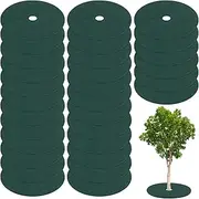 uxcell 30 Pack Non Woven Tree Cover Rings,20.4 Inch Tree Protector Weed Fabric Cover,Apply to Garden Tree Mulch Ring/Tree Ring Mulch Mat/Landscape Fabric(Round Dark Green)