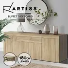 Artiss Buffet Sideboard Cupboard Cabinet 4 Doors Pantry Storage Drawer Oak DANA