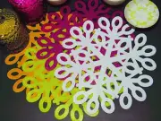 Free Shipping. 2pcs Snow Flake Eco Placemat Doily Tablemat.Wipe Clean,Waterproof