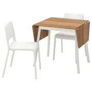 IKEA PS 2012 / TEODORES table and 2 chairs, bamboo white/white