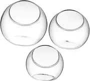 Abaodam 3Pcs Glass Terrarium Globe Glass Planters for Micro Landscape Crafts Indoor Moss Plant Container Unique Decorative Accent for Home