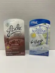 New GLADE Scented Gel PlugIns Clean Linen & Apple Cinnamon 6 Refills